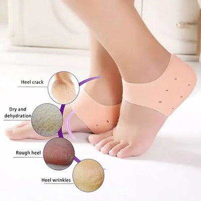 Half Heel Anti-Crack Silicone Socks (Pair)