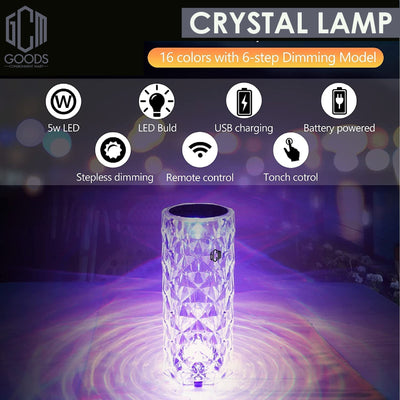 Crystal Lamp Rose Light Diamond Lamp