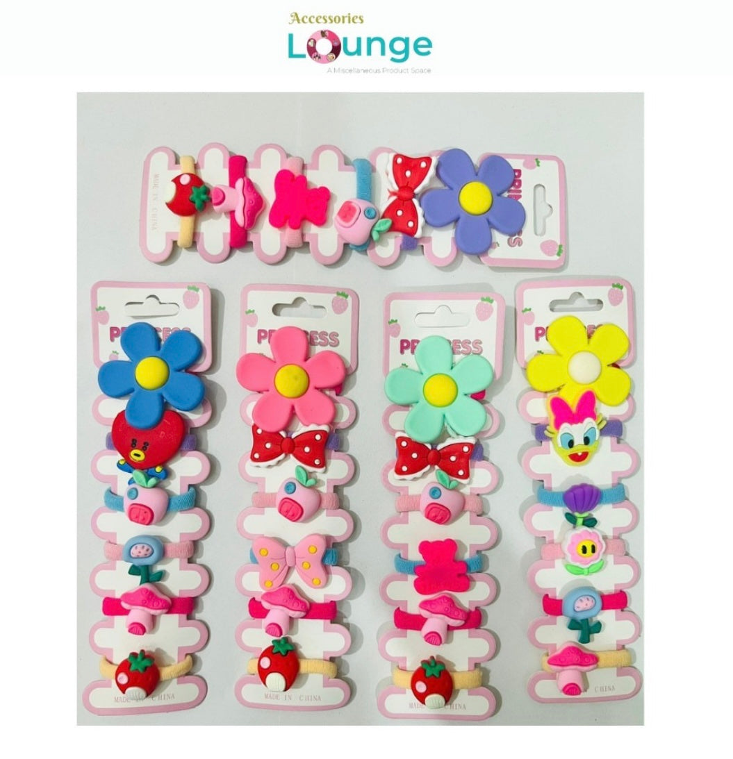 6Pcs of Flower & Cartoon Shaped Ponies