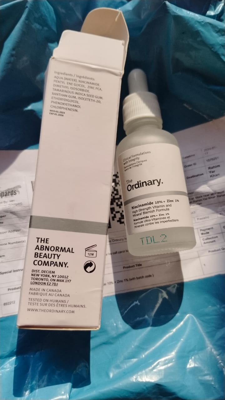 The Ordinary Niacinamide 10% + Zinc 1% (30ml).          (With Bar code orginal)